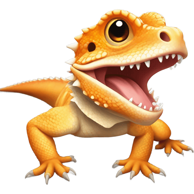 Happy orange bearded dragon emoji