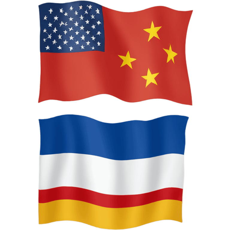 Combined flag of 4 countries, Germany, United States, Italy and China emoji