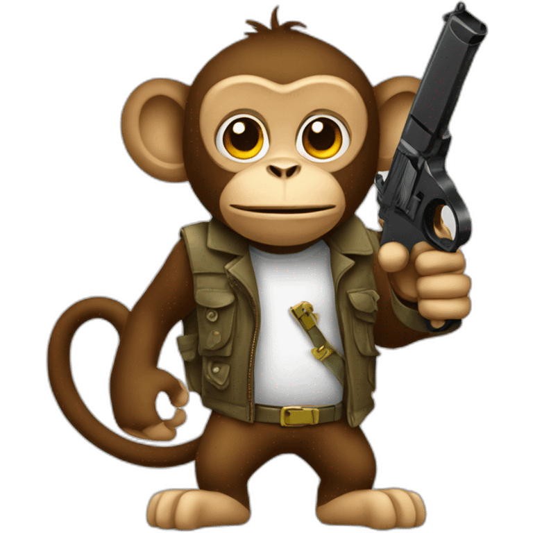 monkey with a pistol emoji