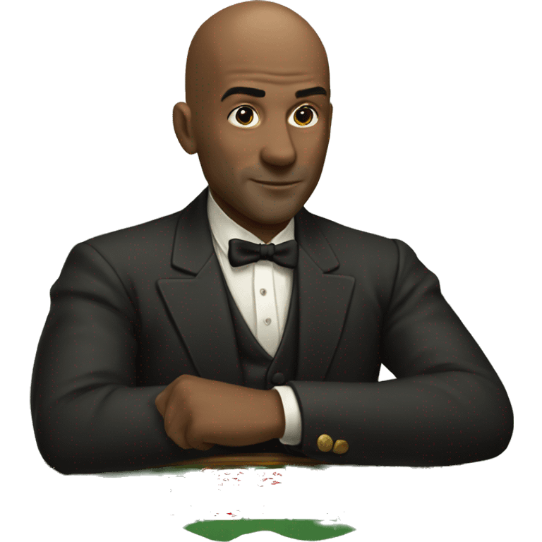 Bald man playing black jack emoji