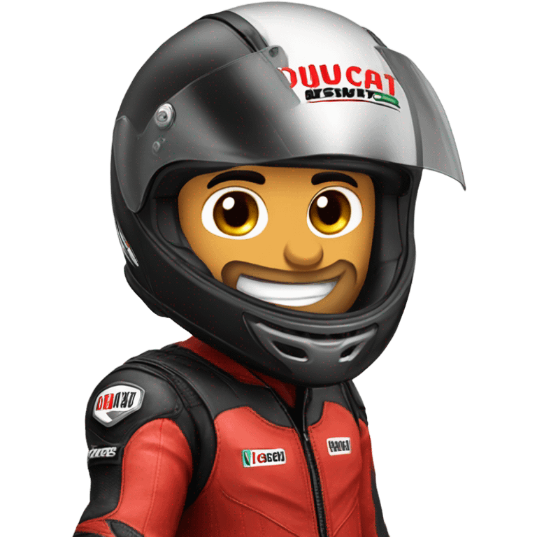 ducati biker saying hello emoji