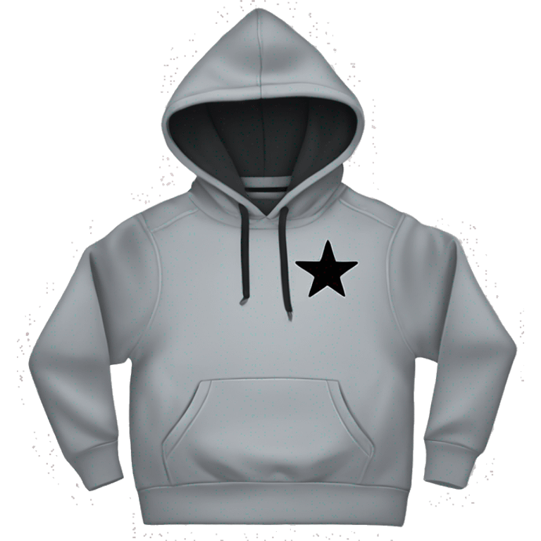 Gray Nike hoodie with a black star  emoji