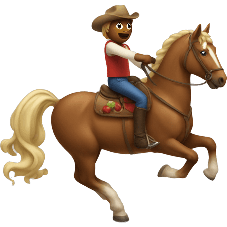 apple riding a horse emoji