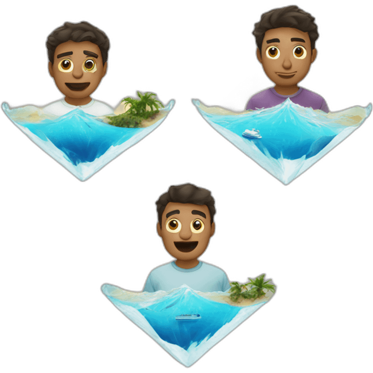 bermuda triangle and 3 mens inside emoji