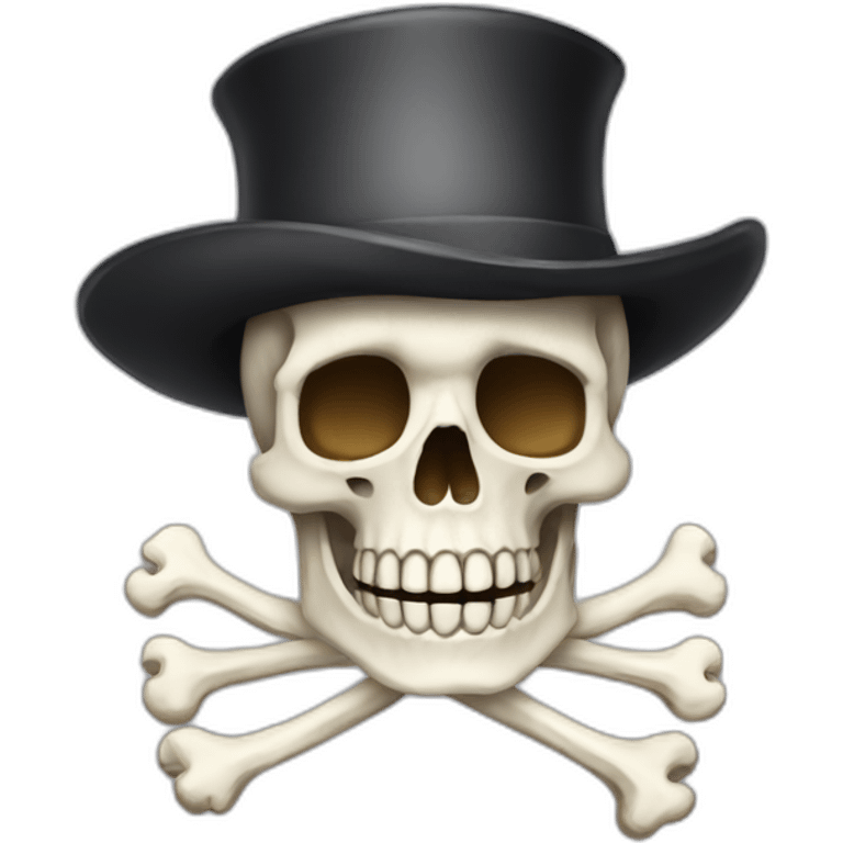 skeleton with a bone hat emoji