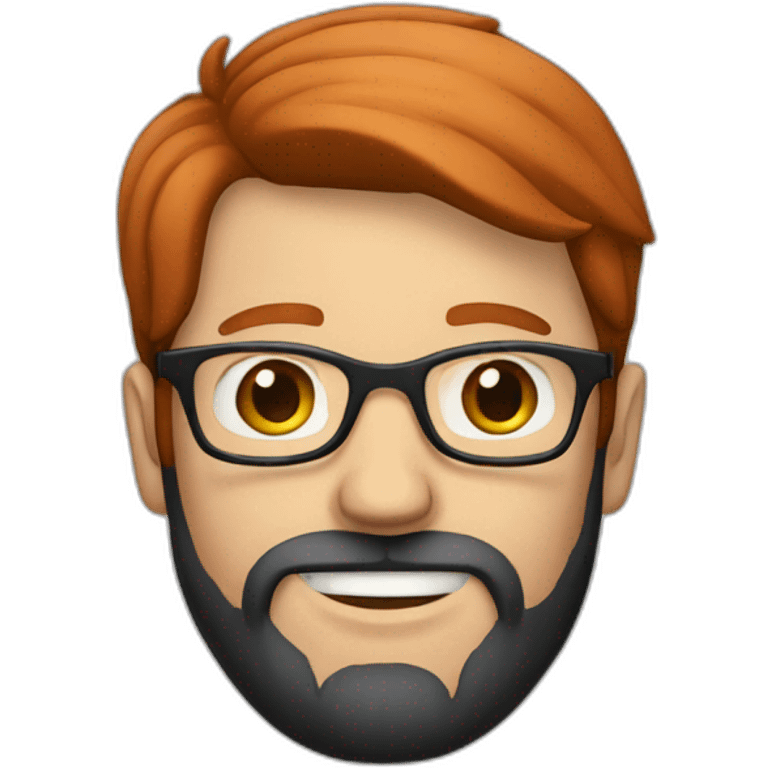 A red-haired guy with a beard and glasses emoji