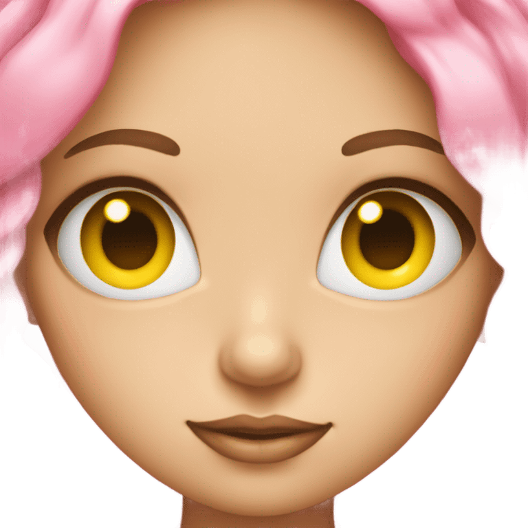 regular yellow emoji but has lashes and a pink bow on top emoji