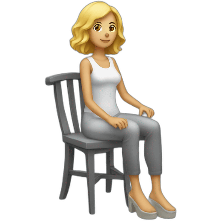 Femme debout avec une chaise emoji