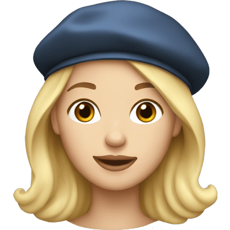 blonde woman in a beret emoji