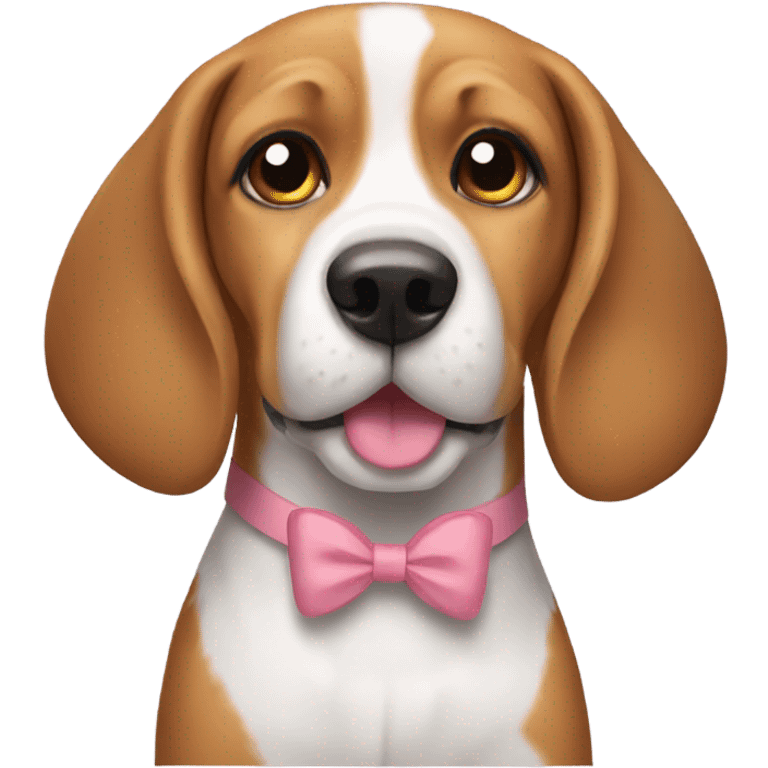 beagle wearing cute bow  emoji