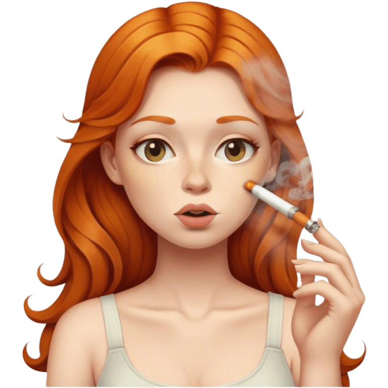 Ginger girl smoking emoji