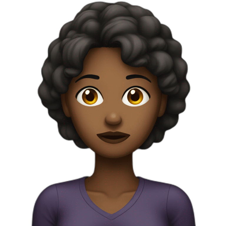 Annoyed dark toned woman emoji