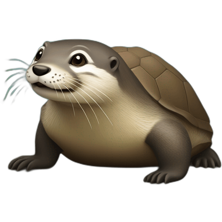 Une loutre sur tortue emoji