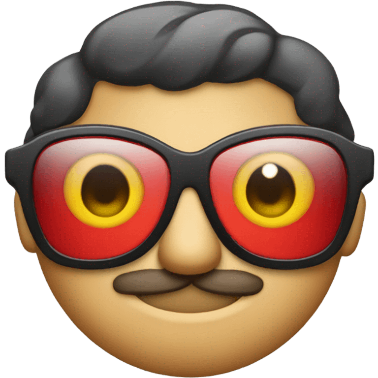 Rana con gafas y labios rojos emoji