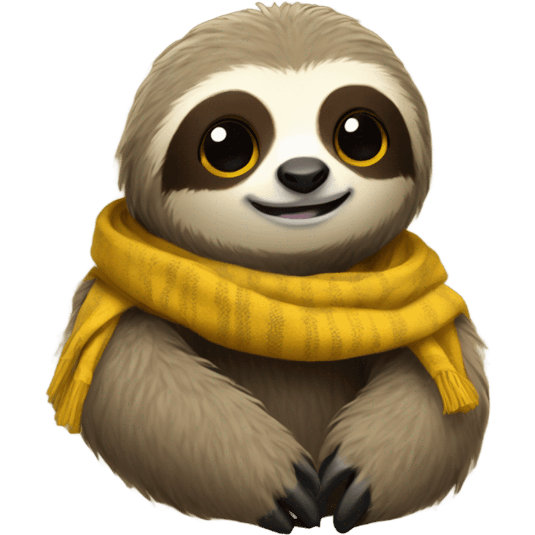 Sloth with hufflepuff scarf emoji