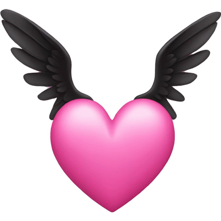 Pink love emoji with black wings emoji