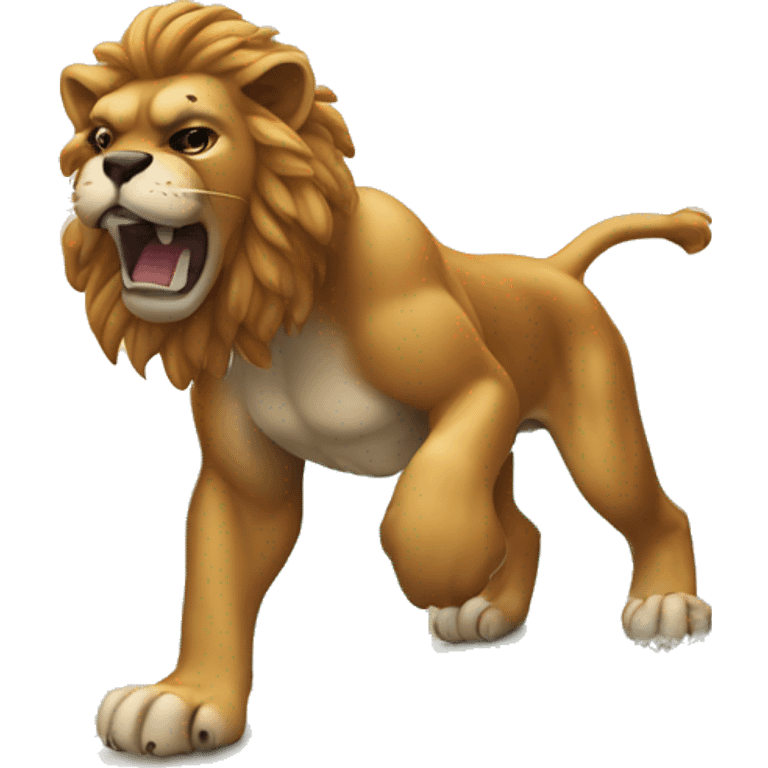 Boxer lion on a surf emoji