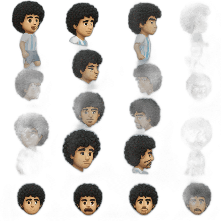 Curly hair Maradona running 86 argentina emoji