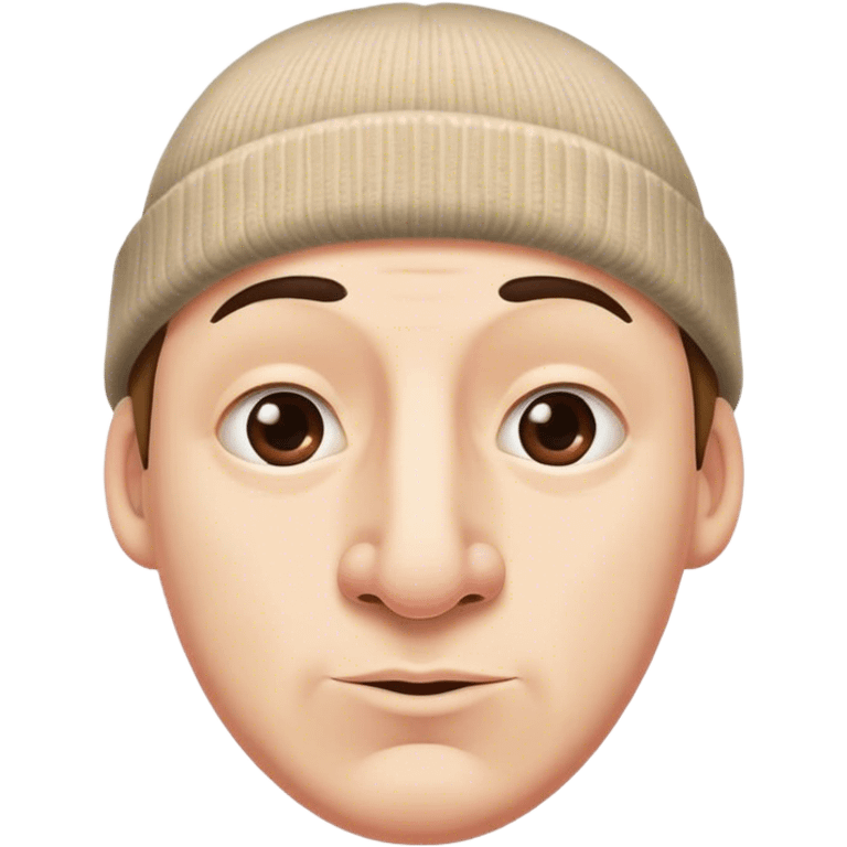 man with huge nose and a beanie hat on and has double chins  emoji