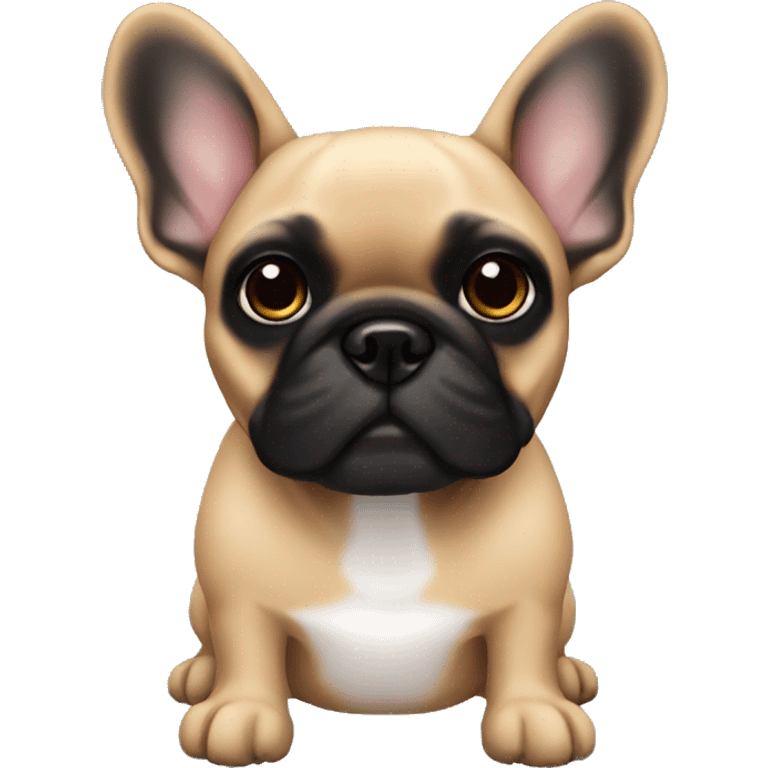 Fawn French bulldog with black face emoji