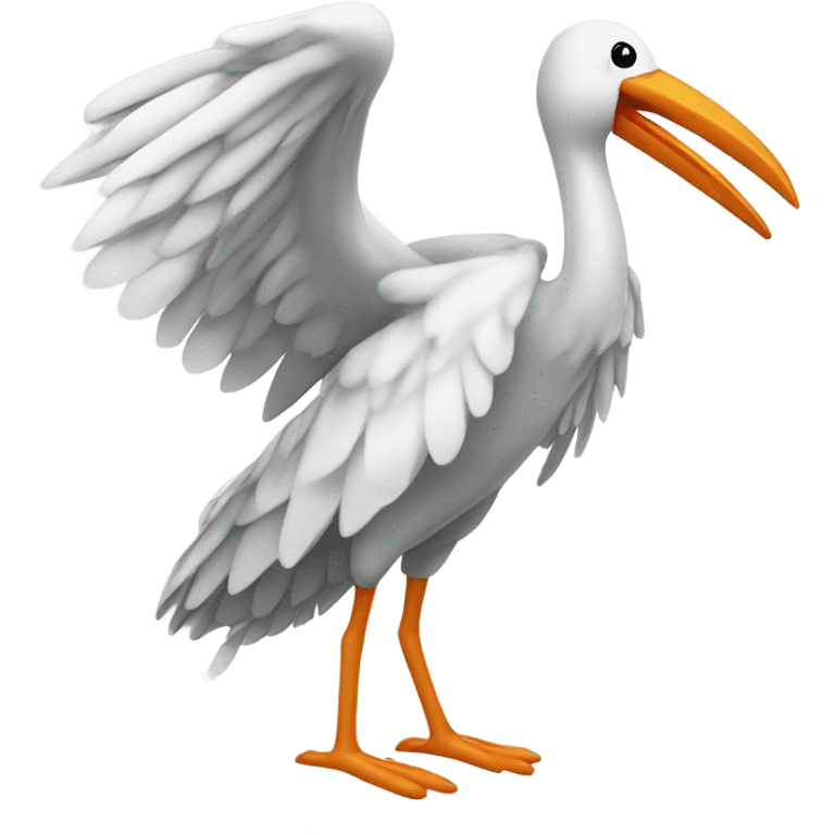 Stork with baby emoji