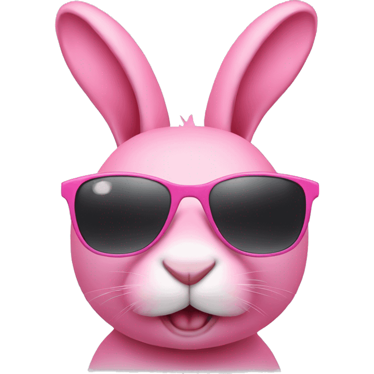 Pink bunny with sun glasses  emoji