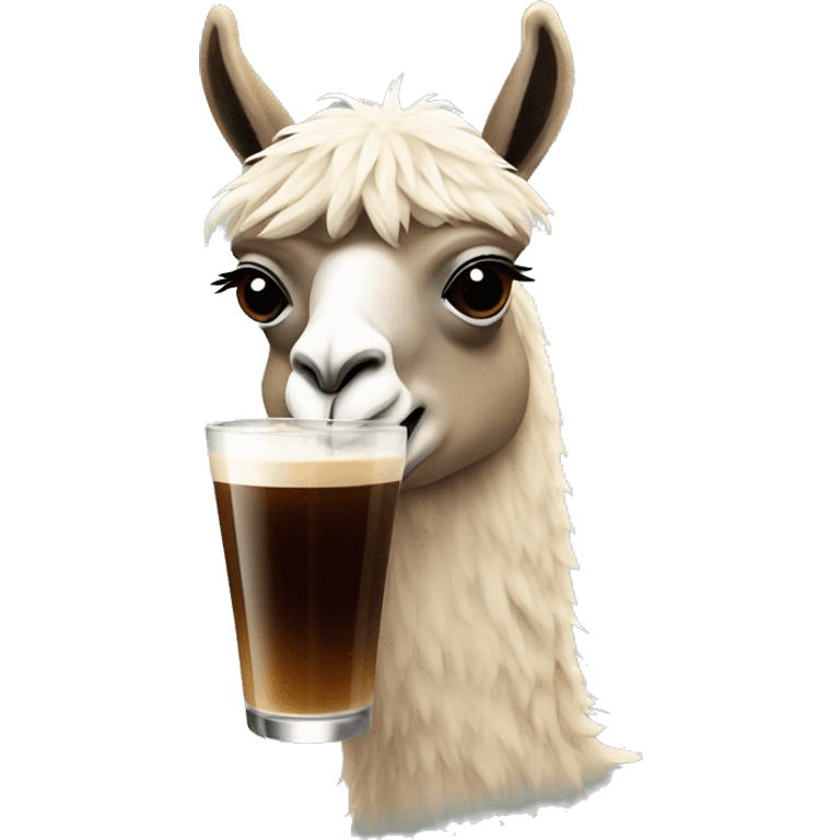 Llama drinking espresso martini emoji