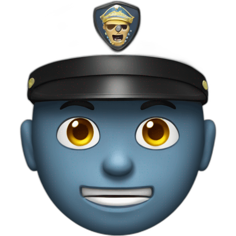 white policeman with undead head hat emoji