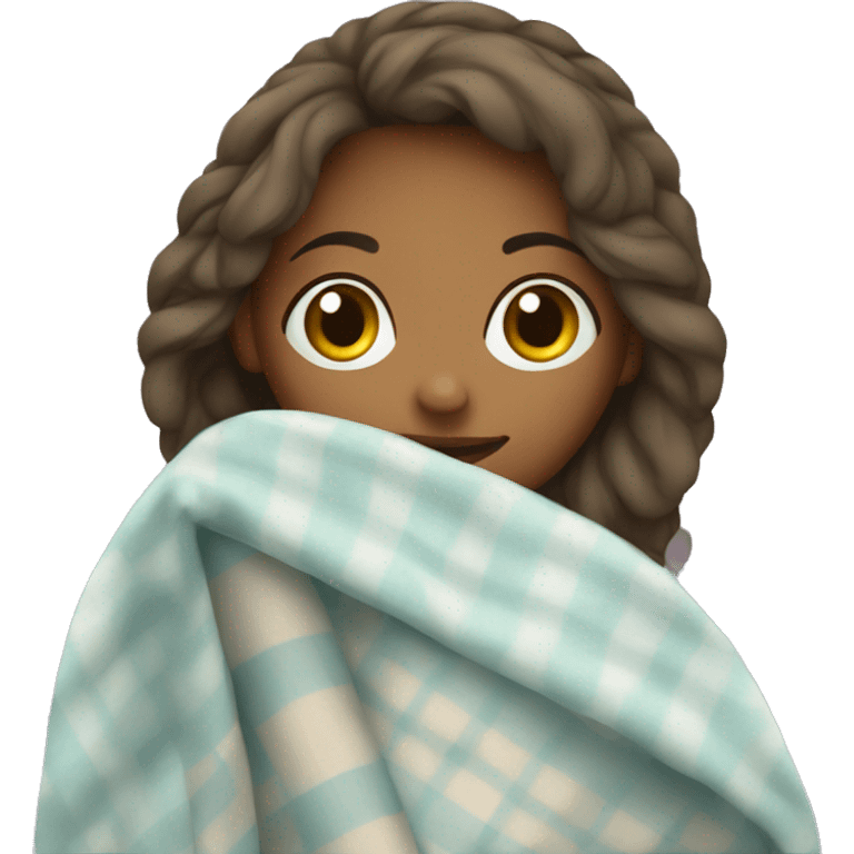 A girl with blanket emoji