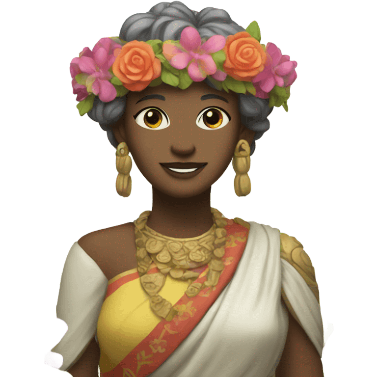 moyai with flower crown  emoji