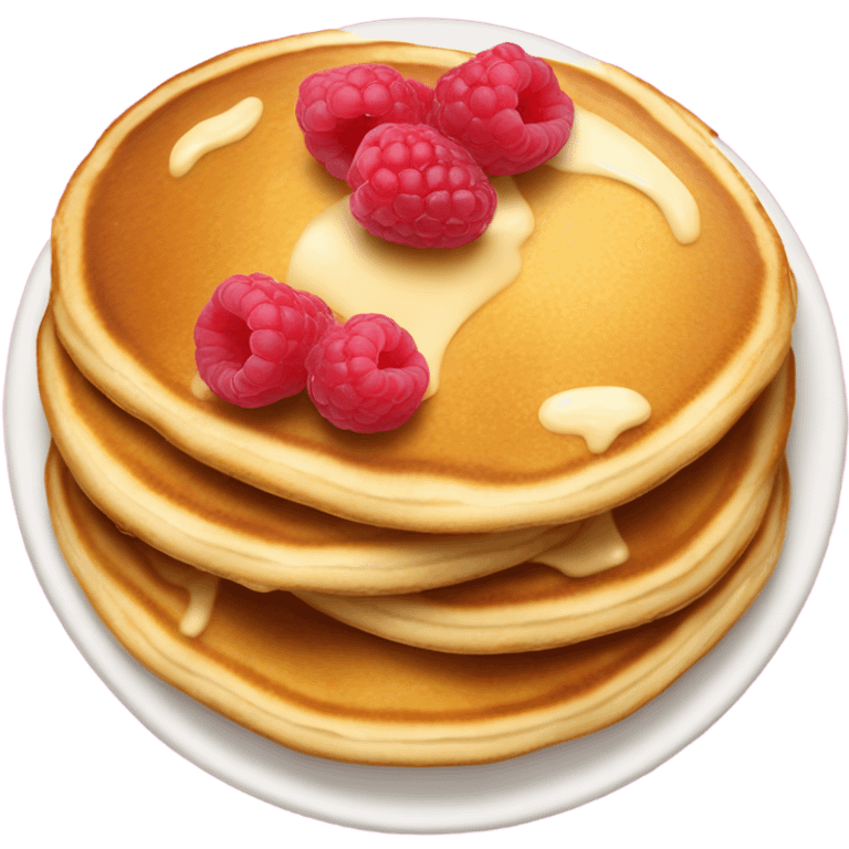 Pancakes with raspberries and cream emoji