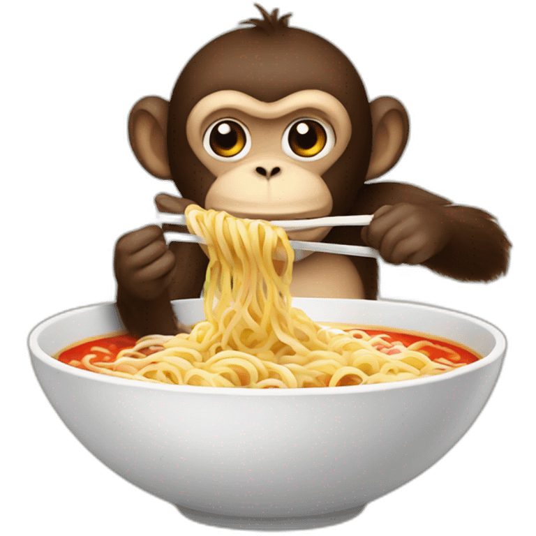 monkey eating ramen emoji