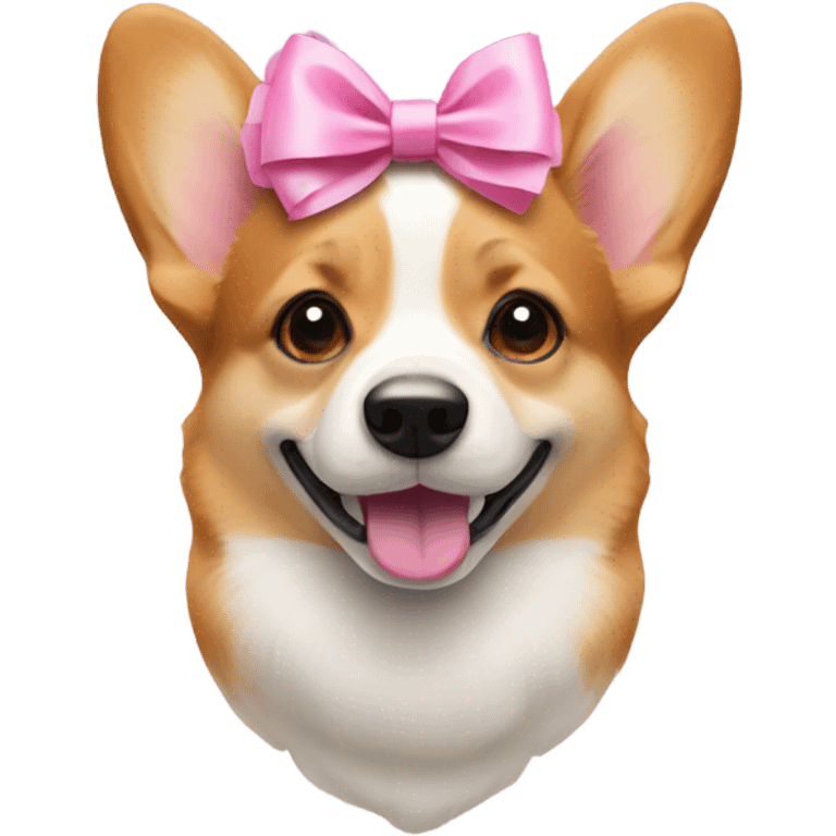 corgi with a pink bow on its head emoji