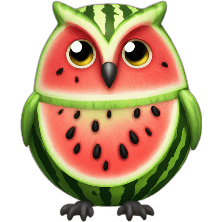 prompt watermelon owl hybrid emoji