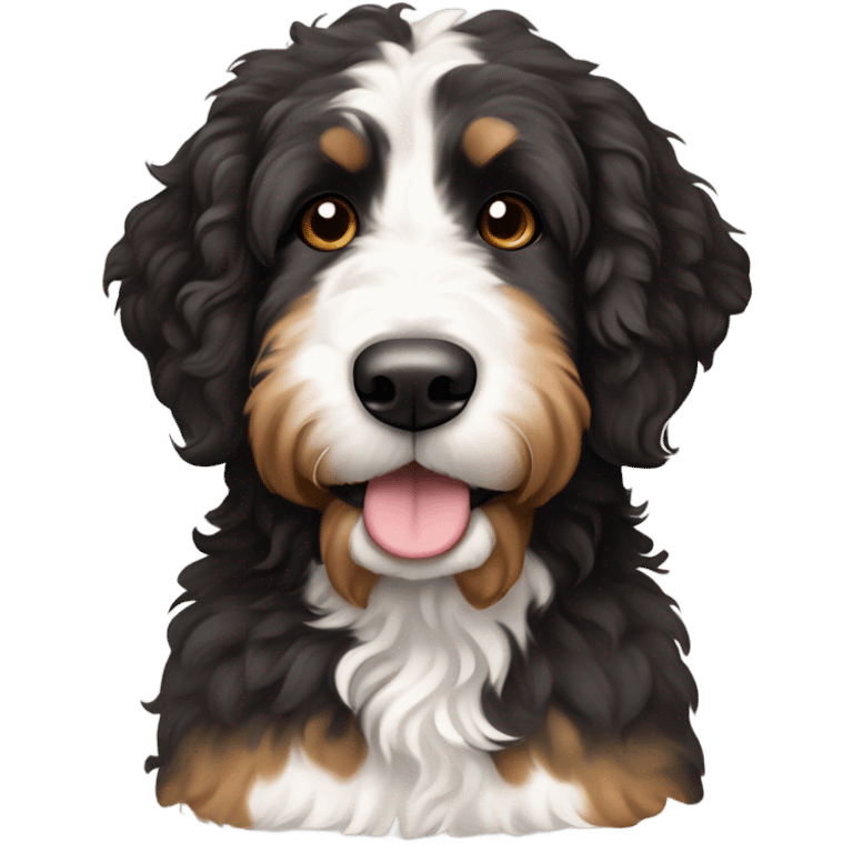 Tri color Bernedoodle emoji