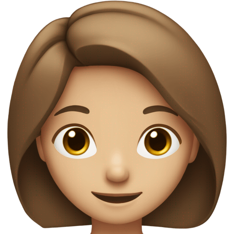 smiling girl with brown hair emoji