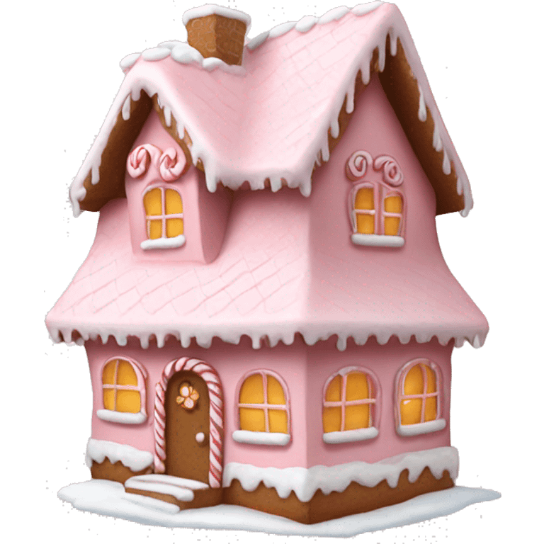 Cosy light pink gingerbread house  emoji