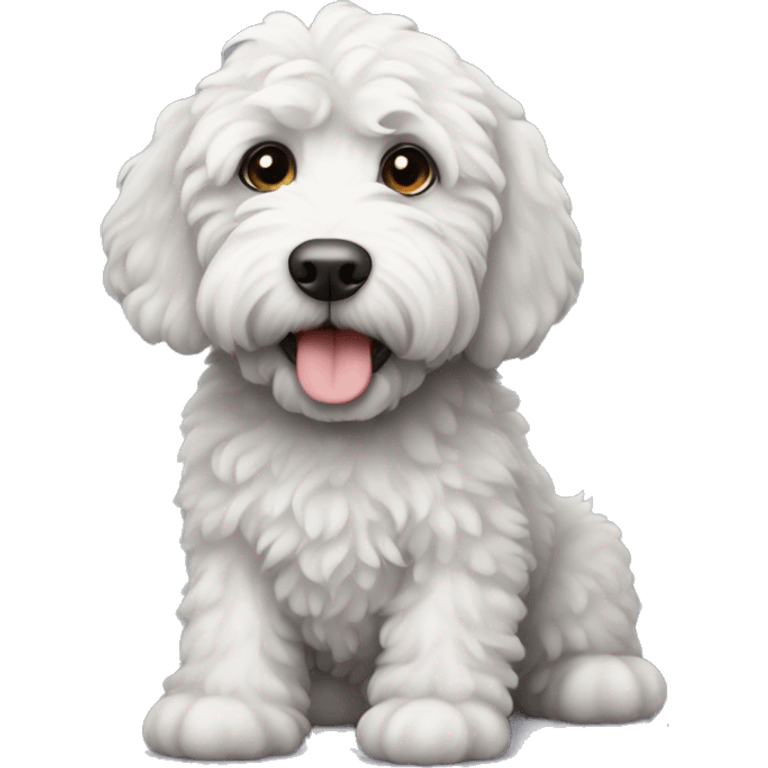 Black and white labradoodle  emoji