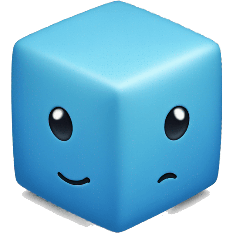 A cute blue cube emoji