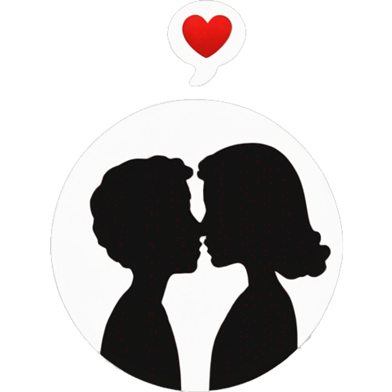 two silhouettes kissing emoji