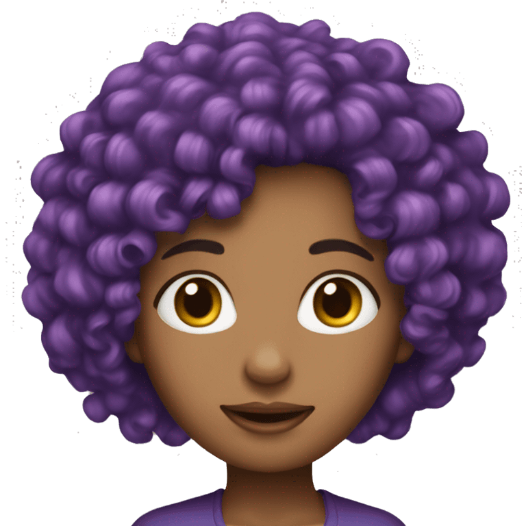 Woman purple curly hair  emoji