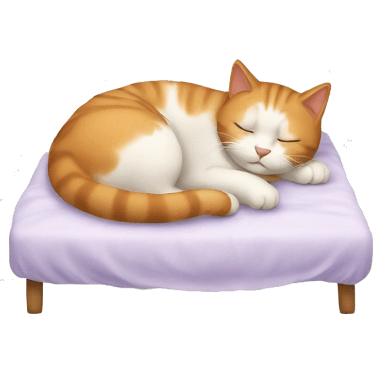 A cat sleeping on the bed  emoji