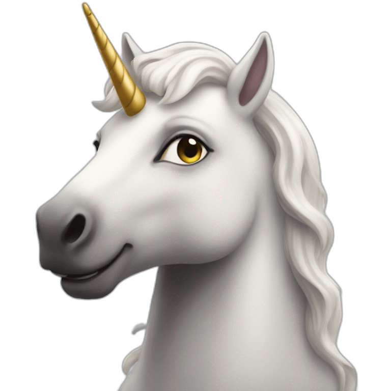 Chat sur une licorne emoji