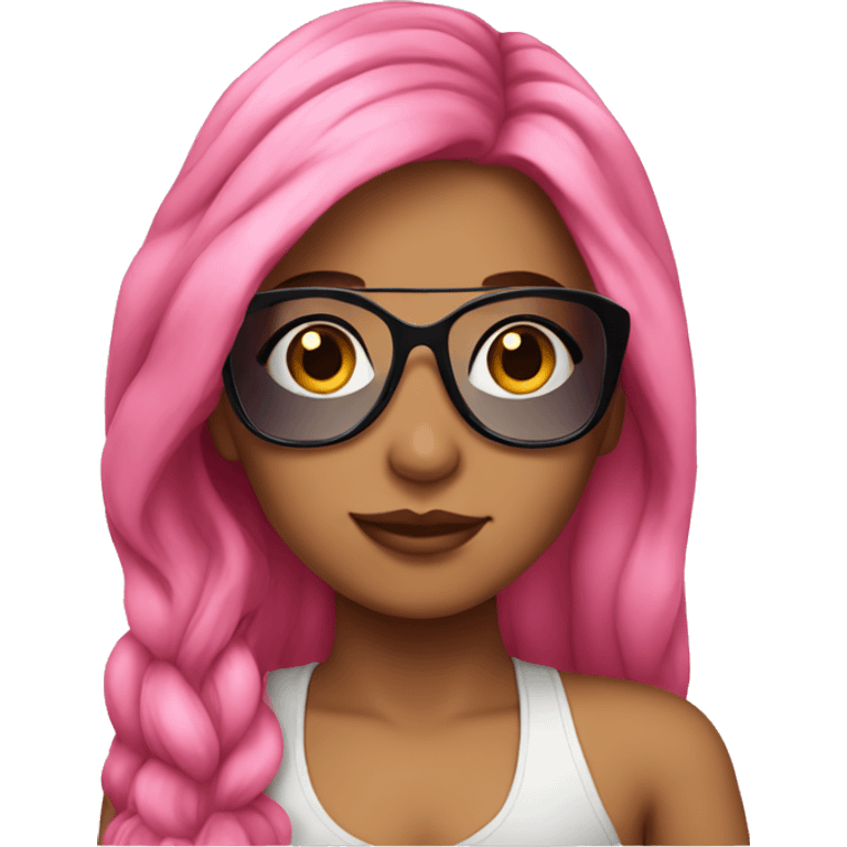 Latina-girl-sunglasses-pink-hair emoji