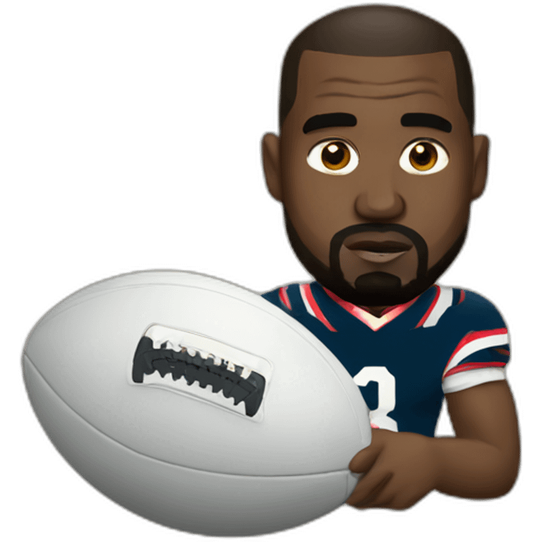 Kanye West with a rugby ball emoji