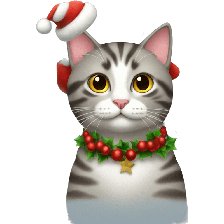 cat with christmas cat emoji