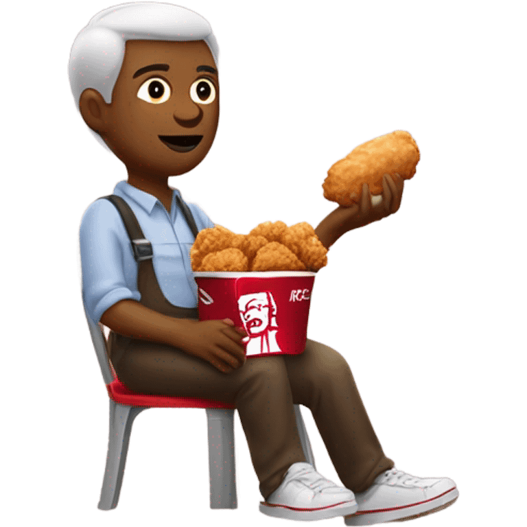 Person eating kfc emoji