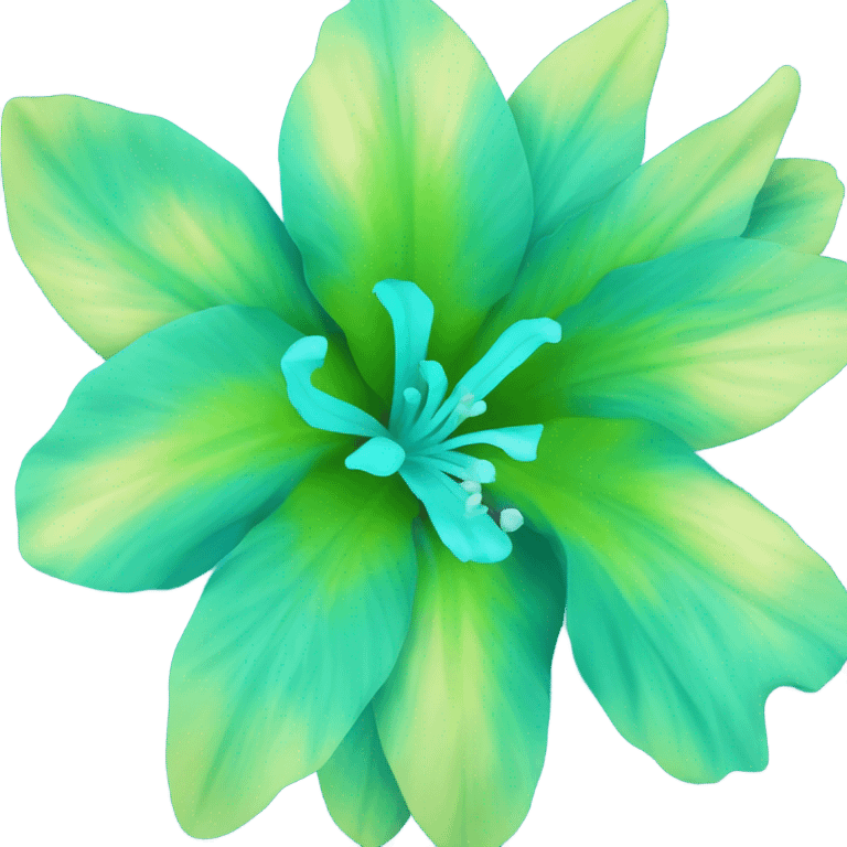 Hawaiian flower teal emoji