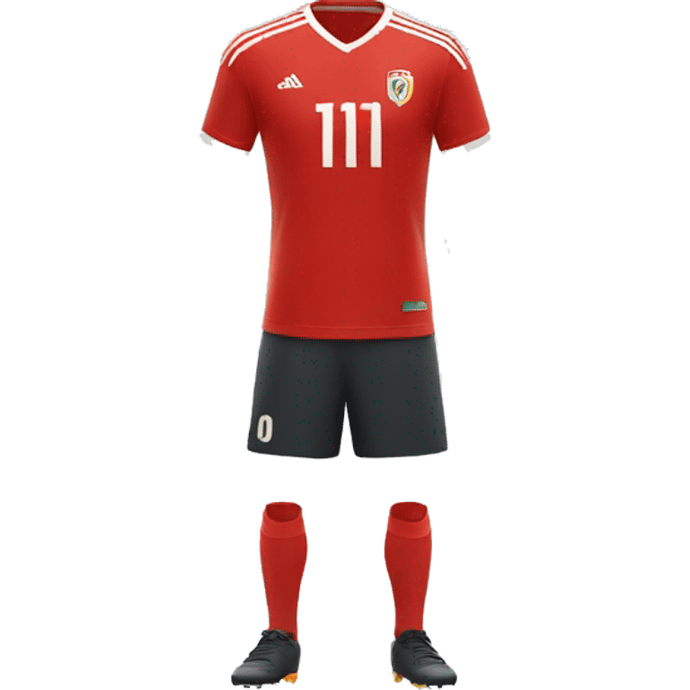  Red soccer jersey number 11 emoji