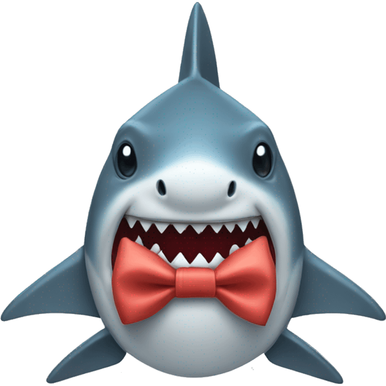 Shark wearing a bow emoji